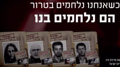 Still from Im Tirtzu's video showing mock "files" on Israeli human rights leaders